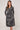 Black Modern Patchwork Geo Print Midi Shirt Dress