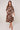 Brown Brushstroke Print Half Sleeve Midi Shirt Dress