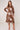Brown and Ivory Botanical Floral Print Midi Shirt Dress