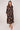 Black and Caramel Swirl Print Maxi Shirt Dress