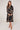 Black and Gold Vintage Rose Print Midi Shirt Dress