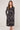 Black Abstract Swirl Print Midi Shirt Dress