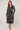 Black Abstract Swirl Print Midi Shirt Dress