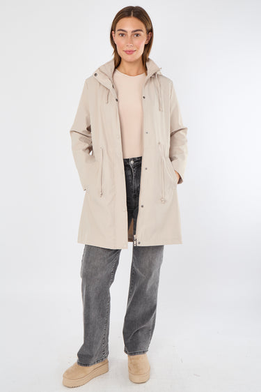 Love Sunshine Beige Hooded Drawstring Parka auto-20 Jackets LS-2351