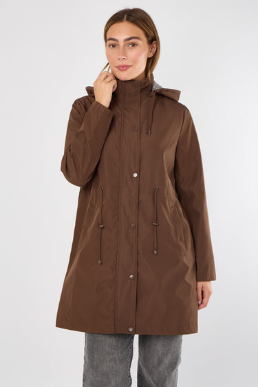 Chocolate Hooded Drawstring Parka