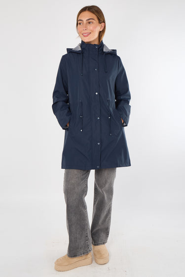 Navy Hooded Drawstring Parka