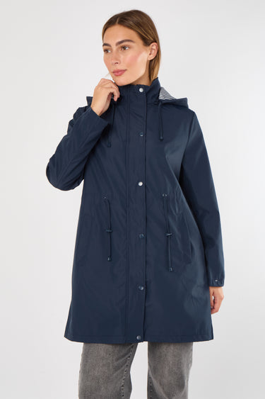 Navy Hooded Drawstring Parka