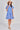 Blue Leaf Pattern Print Tiered Mini Dress