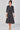 Black Large Polka Dot Quarter Sleeve Tie Waist Midi Dress