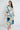 Blue Watercolor Print Satin Maxi Shirt Dress