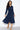 Navy Modern Line Print Belted Shirt Dress