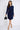 Navy Button-Front Mini Shirt Dress