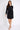 Black Geometric Print Belted Mini Shirt Dress