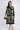 Green Botanical Print Belted Midi Shirt Dress