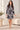 Black Leaf Print Tie Waist Shirt Dress