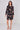 Black and Caramel Painterly Print Belted Shirt Dress