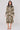 Olive Whisper Floral Shirred Neck Midaxi Dress