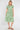 Fresh Green Floral Print Midi Shirt Dress
