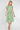 Fresh Green Floral Print Midi Shirt Dress