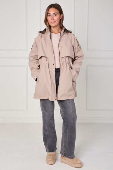 Stone and Chocolate Reversible Parka