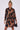Love Sunshine Brown Abstract Print Black Mini Shirt Dress Brunch Dress Casual Dress Dress with Pockets Everyday Dress Long Sleeve Dress LS-5026 Workwear Dress