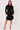 Black Silky Plain Mini Shirt Dress