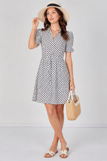 Ivory Black Polka Dot Tea Dress