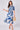 Blue Tropical Leaf Print Tie Waist Midi Dress