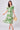Green Floral Print Tie Front Midi Dress