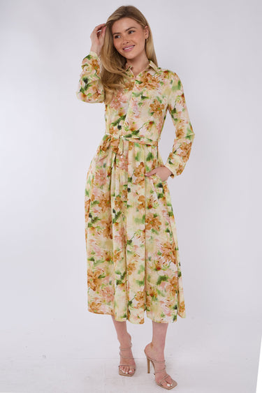 Sunshine Bloom Printed Midaxi Shirt Dress
