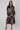 Black Mocha Statement Floral Midi Shirt Dress