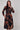Brown Abstract Print Midi Shirt Dress