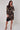 Black and Cocoa Abstract Swirl Print Mini Shirt Dress