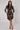 Black and Cocoa Abstract Swirl Print Mini Shirt Dress