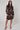 Black and Cocoa Abstract Swirl Print Mini Shirt Dress