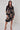 Black Mocha Statement Floral Mini Shirt Dress