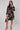 Black Mocha Statement Floral Mini Shirt Dress