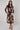 Rust and Earth Abstract Flow Print Midi Shirt Dress