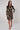 Black and Gold Abstract Swirl Print Mini Shirt Dress