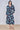Blue Rose Floral Print Belted Crossover Midi Dress