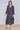 Navy Floral Print Belted Crossover Midi Dress