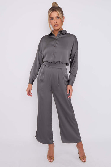Love Sunshine Grey Brushed Satin Trousers auto-20 LS-2163-2 trousers