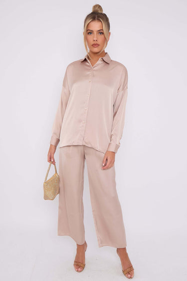 Love Sunshine Champagne Brushed Satin Trousers auto-20 LS-2163-2 trousers