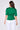 Green satin tie front short sleeve top back view
