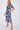 Navy Floral Print Baloon Sleeve Knot Waist Midi Dress
