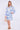 Blue Floral Print Flared Hem Mini Dress