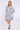 Blue Palm Trees Print Flared Mini Dress
