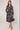 Black Modern Patchwork Geo Print Midi Shirt Dress