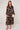 Black and Caramel Swirl Print Maxi Shirt Dress