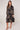 Black and Gold Vintage Rose Print Midi Shirt Dress